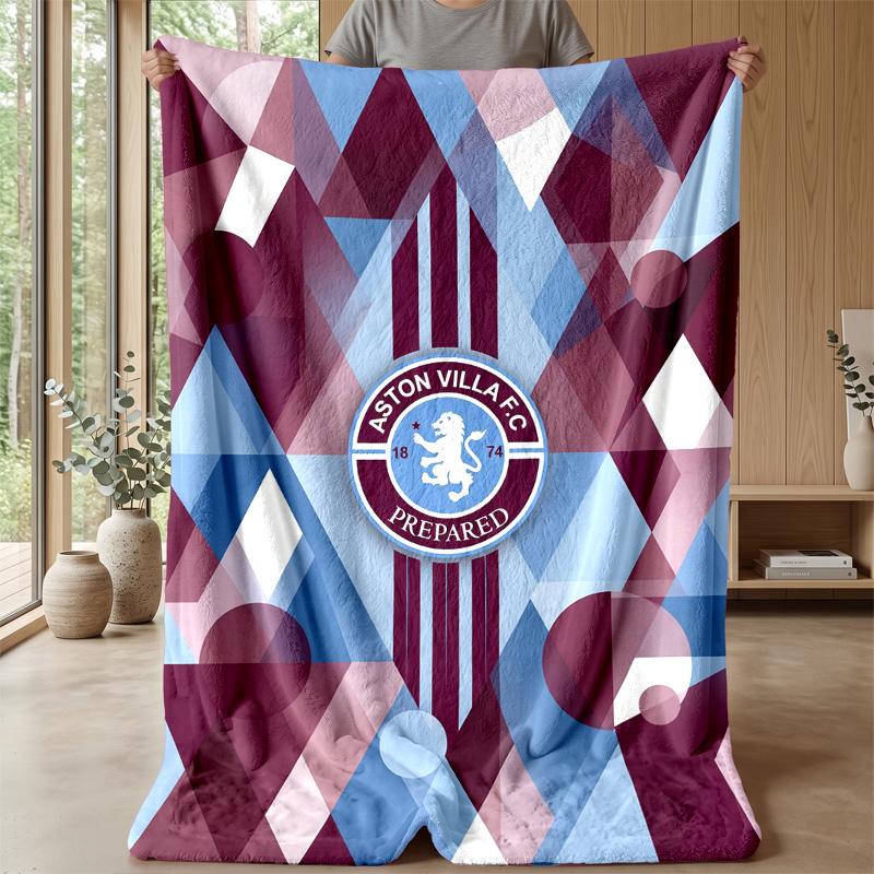 Coperta in Flanella con Stampa Aston Villa, Morbida Calda Leggera Coperta da Divano Letto Campeggio