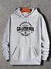 Men's California Pattern Pullover Sweatshirt, A Comfortable All-season Daily Travel and Casual Clothing