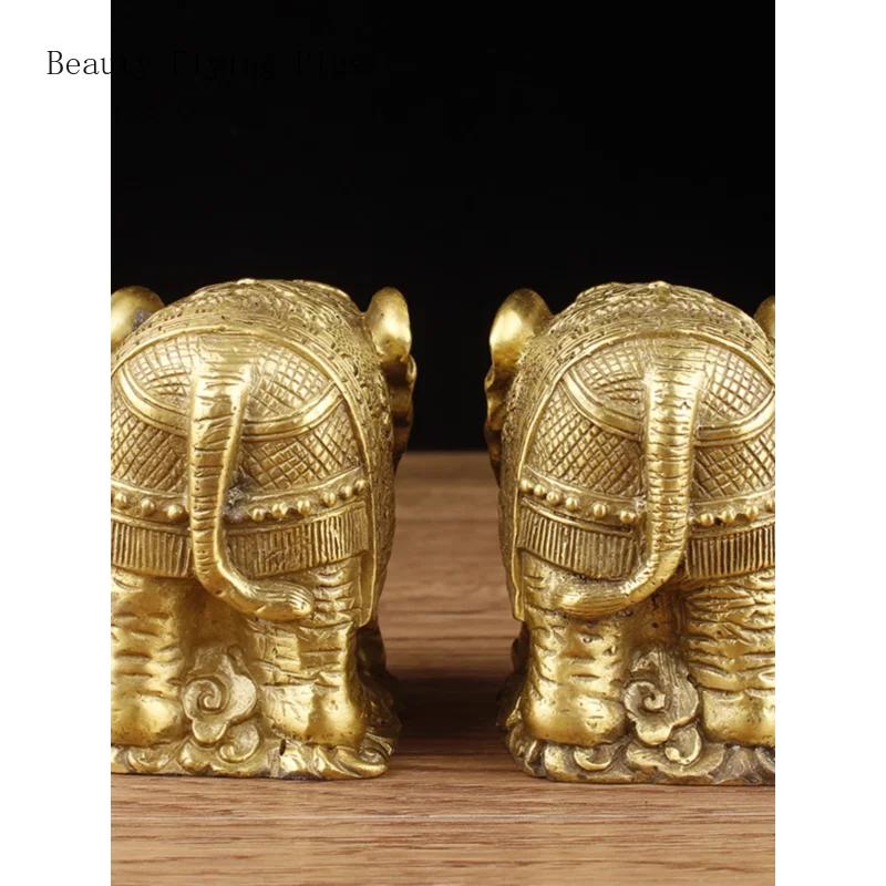 1 pair of metal elephant ornaments water absorbing elephant home decor living room decoration handicrafts opening gift