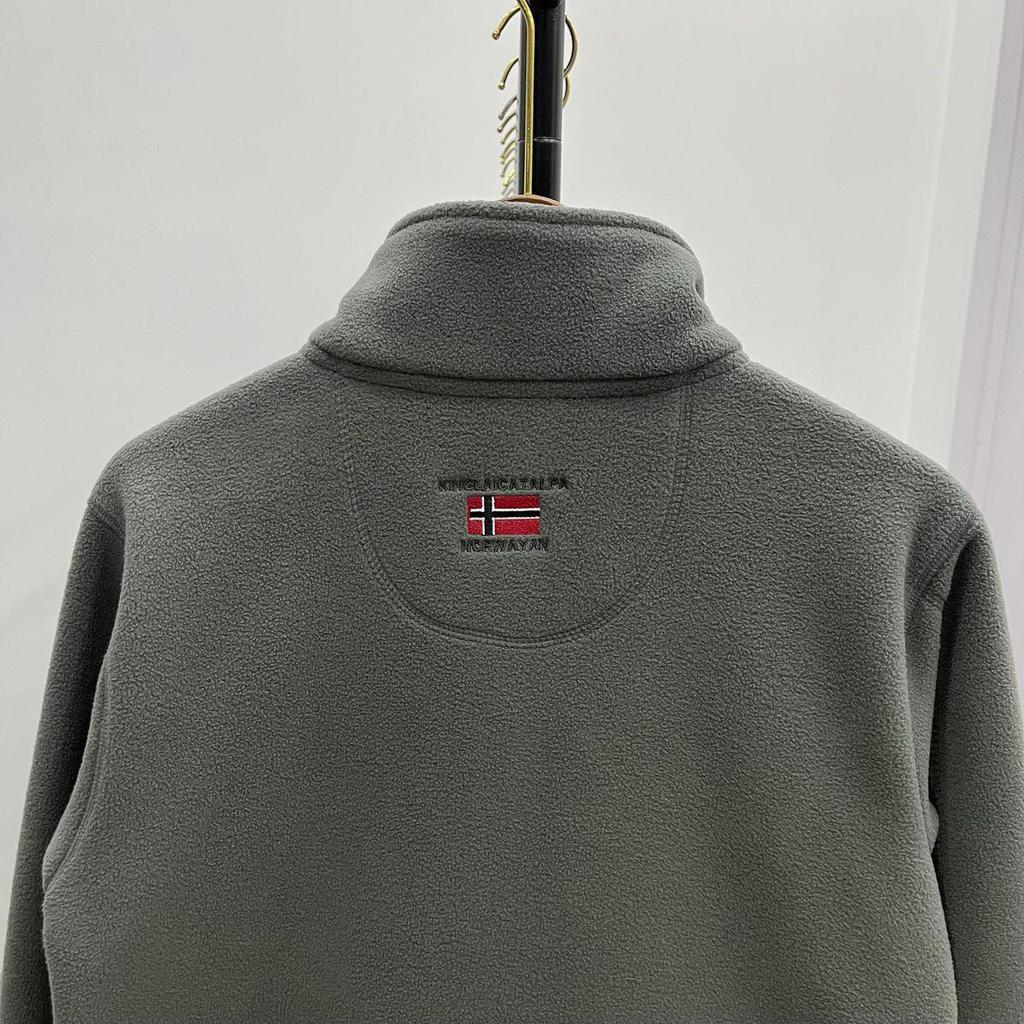 Men's Plus Size Norway Fleece Jacket - Double-Sided Plush, Thick, Warm, Casual, Autumn/Winter Outerwear