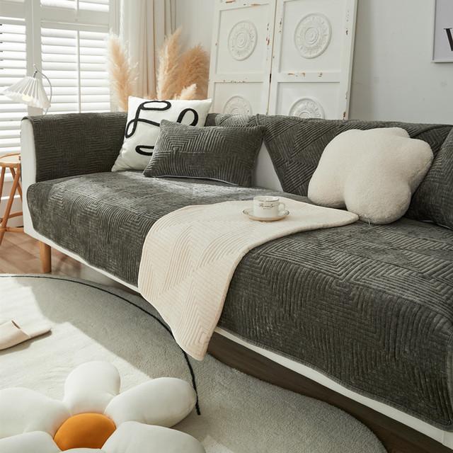 Sofa Cushion Mat Non Slip Thicken Sofa Slipcover Living Room L Shape Sofa Towel Universal Dust Proof Couch Seat Cover