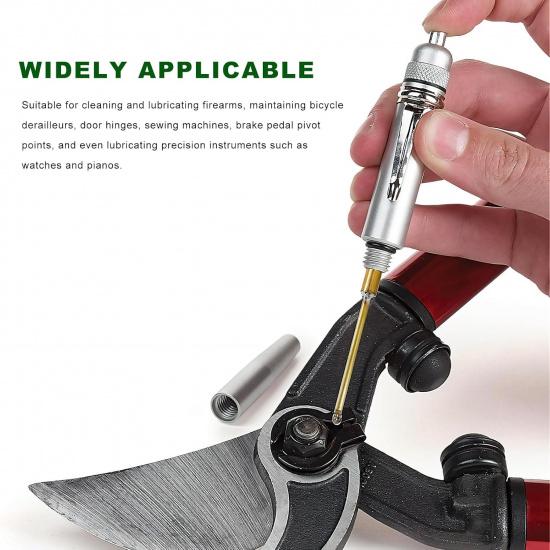 Precision Oiler, Aluminum Dripping Oil Pen with Solid Internal Needle & Pocket Clip, Automotive Precision Pin Point Applicator Lube Systems Oiler for