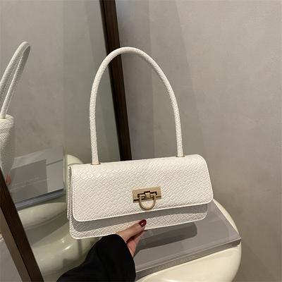 One Shoulder Underarm Handbag Bag Summer Large Capacity 2025 Foreign Style New Model Texture Lock Weave Women