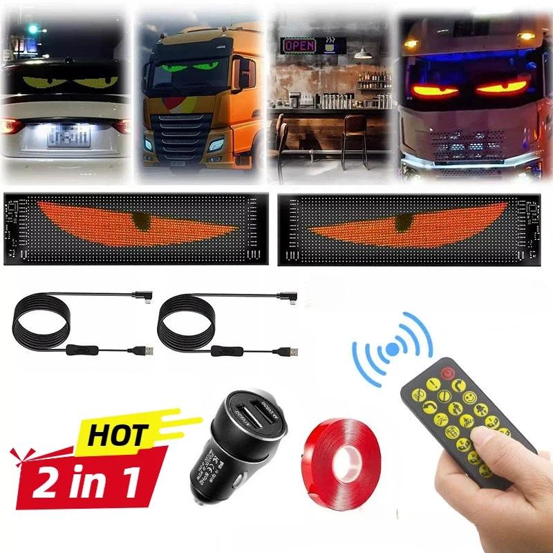 LED Eyes for Truck Demon Eye RGB LED Matrix Pixel Panel DIY Car Sign Animation APP LED Panel Flexible Display Lamp For Car
