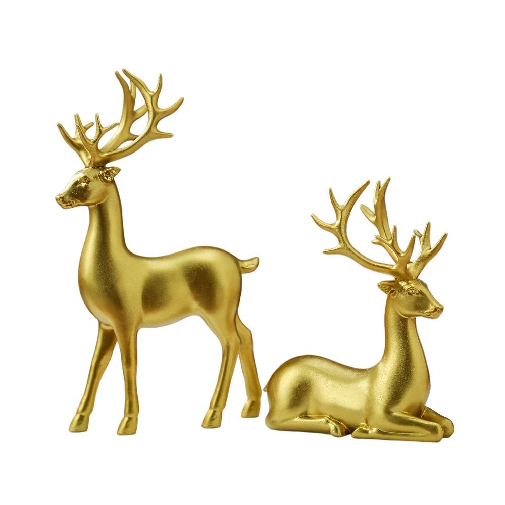 Creative Deer Desktop Ornament Modern Sitting/Standing Position Christmas Deer Statue Cute Exquisite Elk Home Decor Living Room