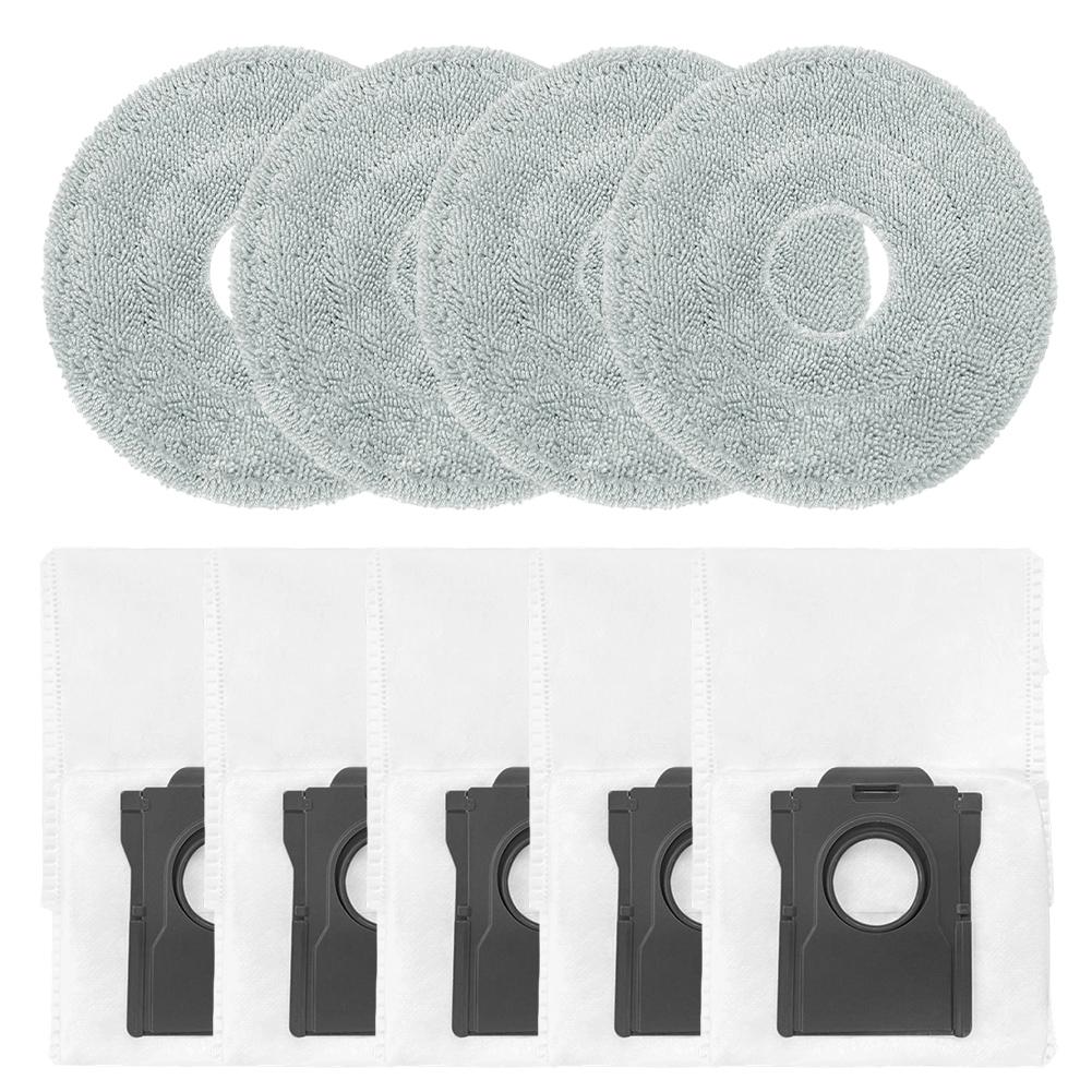 

4pcs Mop Cloth With 5pcs Dust Bags Kit For JONR X1 MAX For Everybot Q11 For Deerma X80 ULTRA/X90 Ultra Robot Vacuum Accessories China Mainland