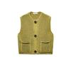 Spring New Women's Vest Loose and Idle Thick Needle Sleeveless V-neck Short Knitted Cardigan Top 5802112