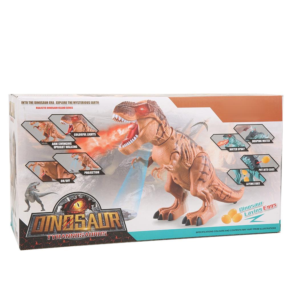 Electric Dinosaur Figures Intelligent Music Light Walking Spray Animals Model Kid Novelty Gift Toys