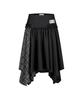 Iligo Check Color Block Midi Skirt Black