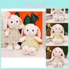 Adorable Emily Plush Toy With Floral Dress And Long Ears Perfect For Kids Birthday Gift