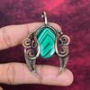 Malachite Pendant Genuine Gemstone Jewelry Copper Wire Wrapped Handmade Pendant