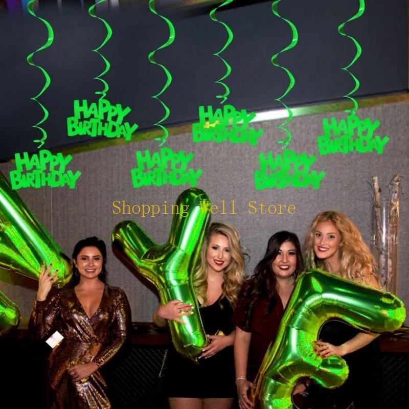 KX4B Birthday Celebration Spirals Hanging Decoration For Indoor And Outdoors Parties