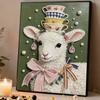 Relaxing DIY Pearl Painting Kit Framed with Lamb Tea Cup Design 5D Sparkling Bead Canvas Craft for Girls Bedroom Decor Holiday Gift