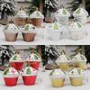 4pcs Plastic Painted Christmas Cake Pendant DIY Crafts Christmas Tree Decoration  Home Xmas Decor