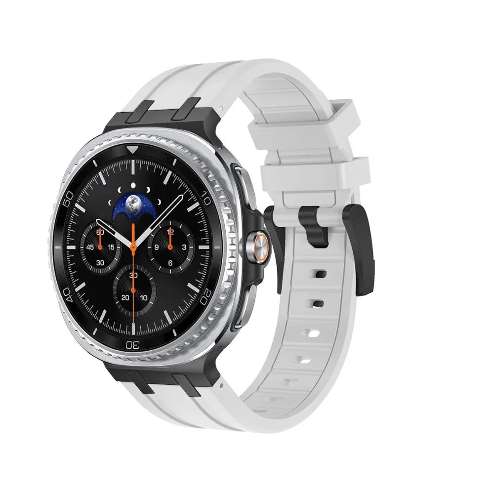 Luxuriöses Silikonarmband für Samsung Galaxy Watch 8 Classic 46mm Gummi Herrenarmband Für samsung watch 8 40mm 44mm Gebogenes Endband