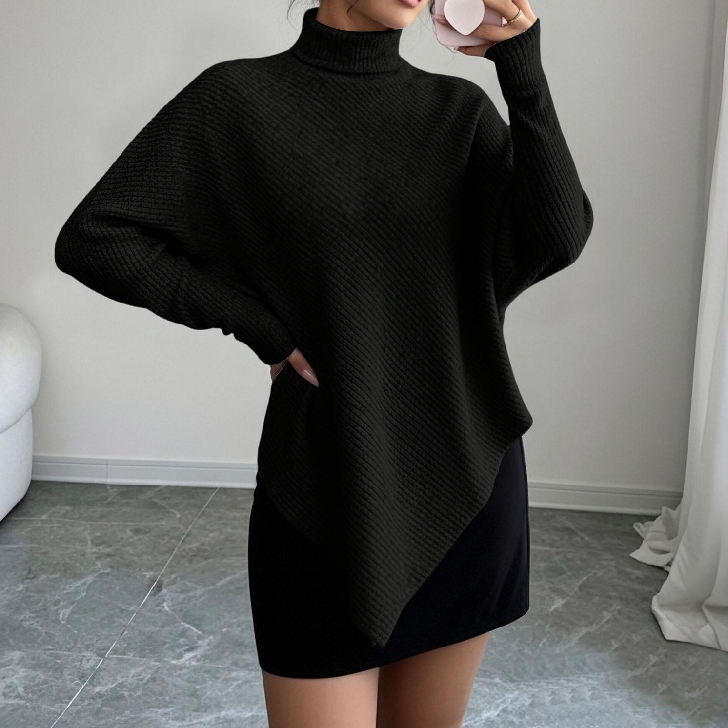Women s Top Asymmetrical Knit Ribbed Long Sleeve Blouse for Fall Spring XL