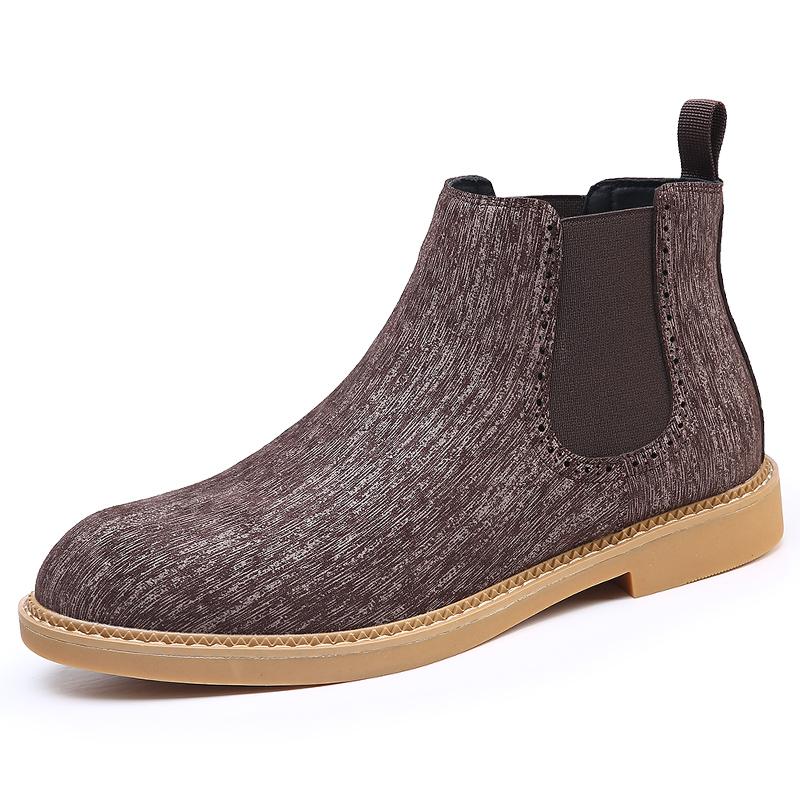 

Модные Элегантные Мужские Ботинки Челси Остроносые Высокие Ботинки Классические Кожаные Ботильоны Слипоны Новое Поступление Мужские Боты Обувь для Ходьбы 48 коричневый