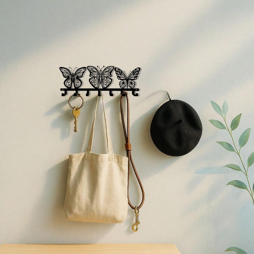 Modern Metal Butterfly Key Holder Vintage Wall Mount Entryway Organizer Holiday Home Decor Gift TY7202 разноцветный