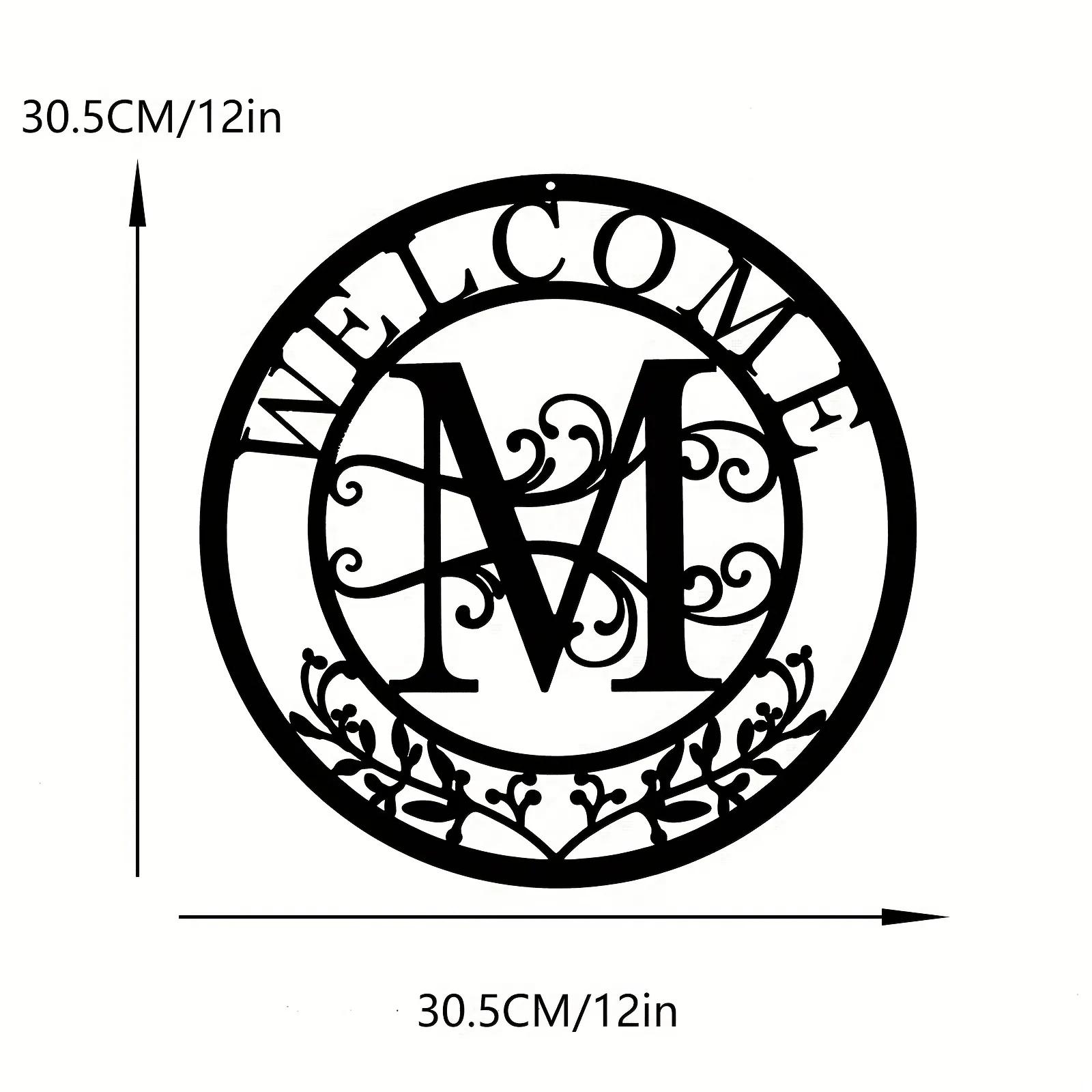 

1 шт. Металлическая табличка с фамилией, Персонализированное искусство с фамилией семьи, Дизайн разделенной монограммы, Элегантный металлический настенный декор, Идеальный подарок на день рождения чёрный