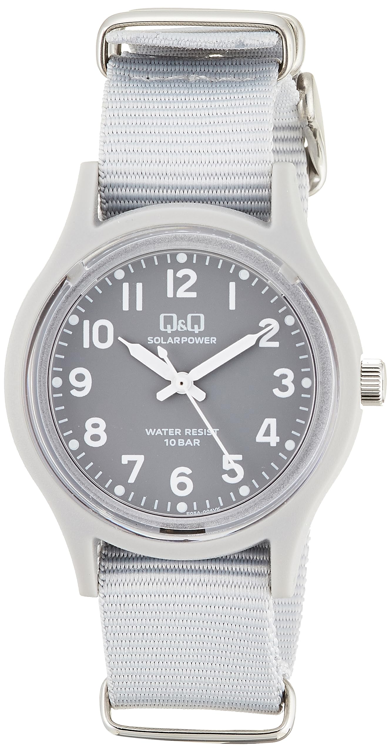 

[Citizen Q&Q] Watch Cue and Cue Analog Solar 10 ATM Water Resistant Nylon Belt E05A-004VK Women s Gray