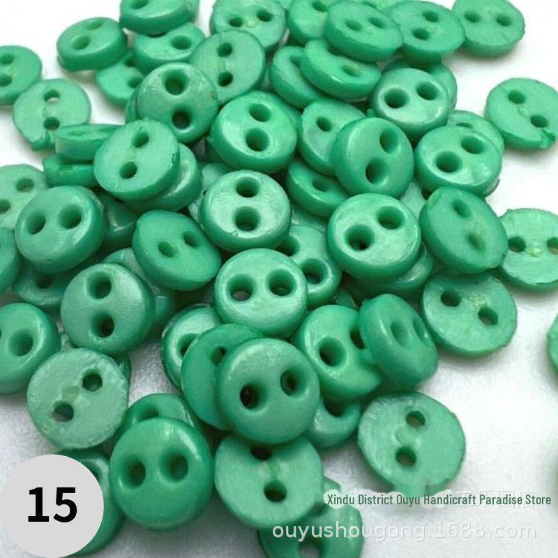 4mm Dual-Eye Plastic Buckle with Edge Button for DIY Felt Doll Accessory