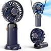Handheld Mini Fan 3000mAh Foldable Portable Desk Outdoor Neck Hanging 5 Speed USB Rechargeable Fan Phone Stand Display Screen
