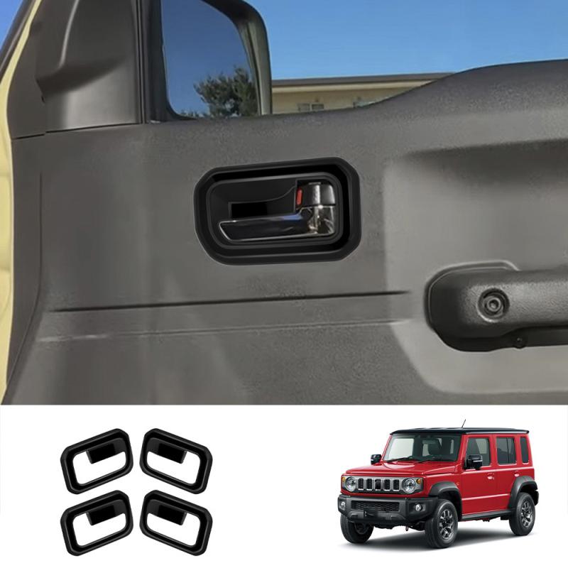 FOR SUZUKI Jimny Nomade 5/SIERRA 3 2025 ABS Carbonfiber black Car Inner Door Handle door Bowl cap Covers Interior Accessories