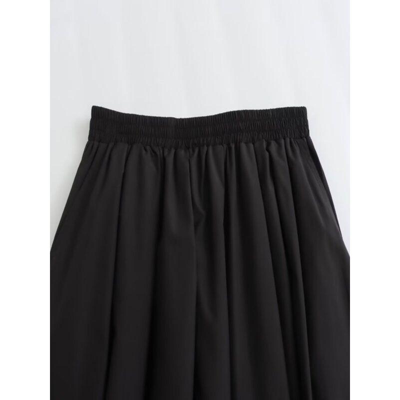 Fashion Wind 2024 Spring New Arrival Female Slim Looking Easiest for Match Black High Waist Loose Skirt 4437246 800