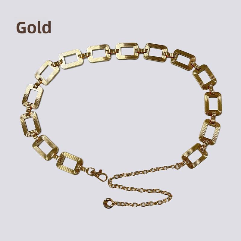

Punk metal wide chain belt - versatile accessory for dresses and skirts 105