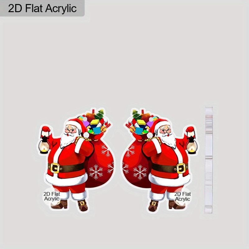 2D Flat Acrylic Christmas Santa Claus Gift Bag Hanging Earrings, Suitable As A Holiday Gift for Women, Christmas Party Decoration Jewelry.