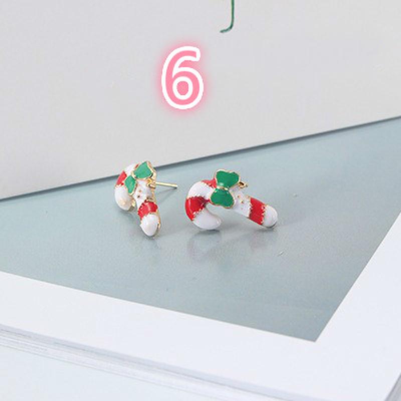 8 Styles of Stylish Women's Alloy Christmas Tree Earrings Christmas Gift Earrings.