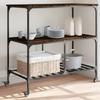 VidaXL Kitchen Trolley, Shelf with Wheels, Service Cart, Indoor Living Room Bathroom Storage Furniture, Oak 842308