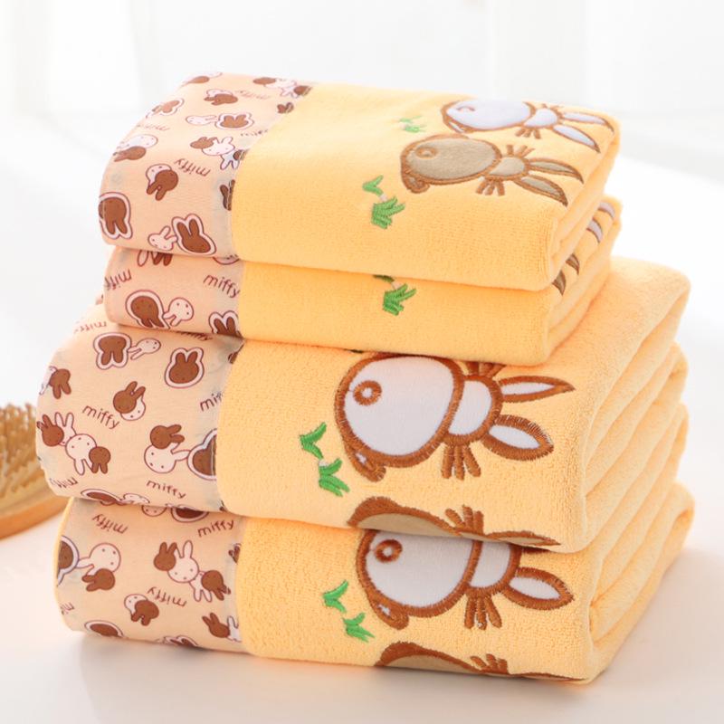 Lace Edged Embroidered Hair Drying Towel - Polyester/Nylon, Thick, Year-Round Use