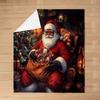 Christmas Flannel Fleece Throw Blanket Xmas Theme Fuzzy Blanket Throw for Kids Boys Girls Teens Bedroom Decor Black African