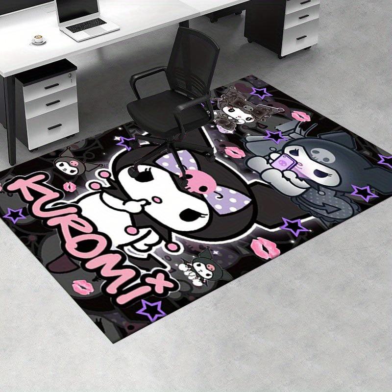 1pc Sanrio Kuromi Mermaid Printed Office Carpet Rectangle Rug Under The Table,Perfect Room Decor for Living Room, Bedroom, Kitchen, Non-slip Floor Mat