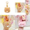Cute Plush Bear Keychain Charming Bubble Blowing Design Perfect Gift For All Ages