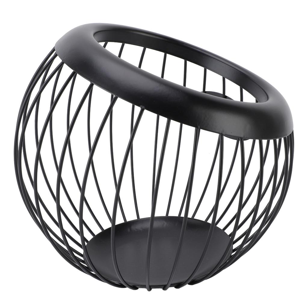 Coffee Pod Storage Basket Black with Letters Large Capacity Iron Rust Proof Stylish Modern Beveled