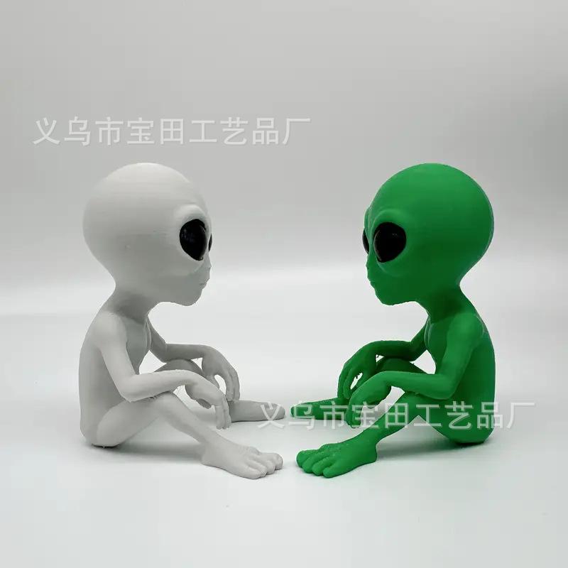Alien statue ornament home desktop decoration figurine handicraft Christmas garden ornament