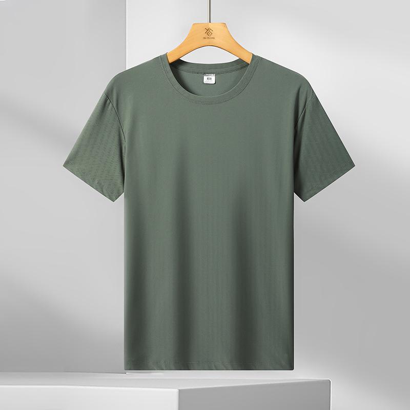 

Dmao Men s Quick-drying T-shirt Ultra-thin Breathable Top Casual Short-sleeved Loose Large Size Elastic Vest 2XL армия зеленый