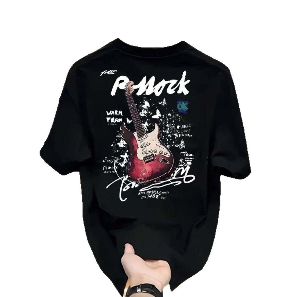 Trendy Brand Short-Sleeved Cotton T-Shirt Men'S And Women'S Printing Trend High-Quality Versatile Crew Neck T-Shirt