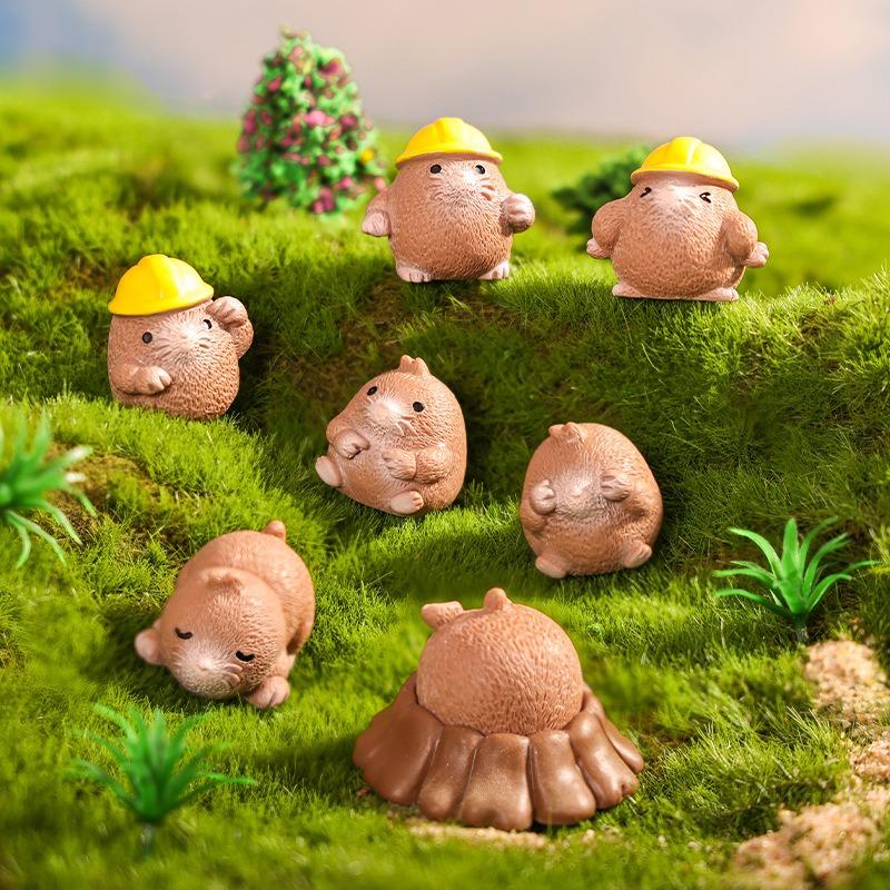 8Pcs Micro Landscape Creative Cute And Cute Hamster Diy Gardening Landscape Decoration Dollhouse Office Desktop Ornament
