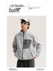 Unisex Outdoor Color Block Fleece Hiking Jacket with Stand Collar