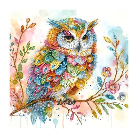 Rhinestone Painting Kits for Beginners 5D Animal DIY Rhinestone Art with Special Shaped Drills Owl Seahorse Gem Art Rhinestone Crafts