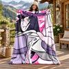 Hyuga Hinata Custom Name Flannel Blanket Personalized Soft Warm Plush Throw Blanket Customized Gift for Family Friends