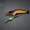7 Pcs Silicone Soft Shrimp Baits with Hooks Luminous Swimbait Fishing Tackle