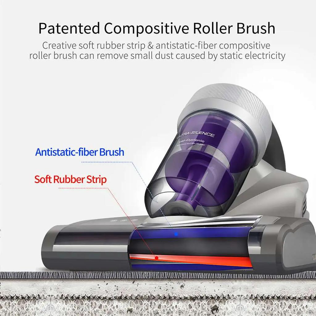 JIMMY JV35 Bed Vacuum for Mattress with UV Light, Powerful Vacuum 14 kPa, Double Cyclone Filtration, 99.99% Mite Removal - Grey