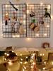 Metal Decorative Storage Basket DIY Iron Grid Flower Pot Hanging Shelf Wall Art Mounted Frame Mesh Display Rack Home Decoration