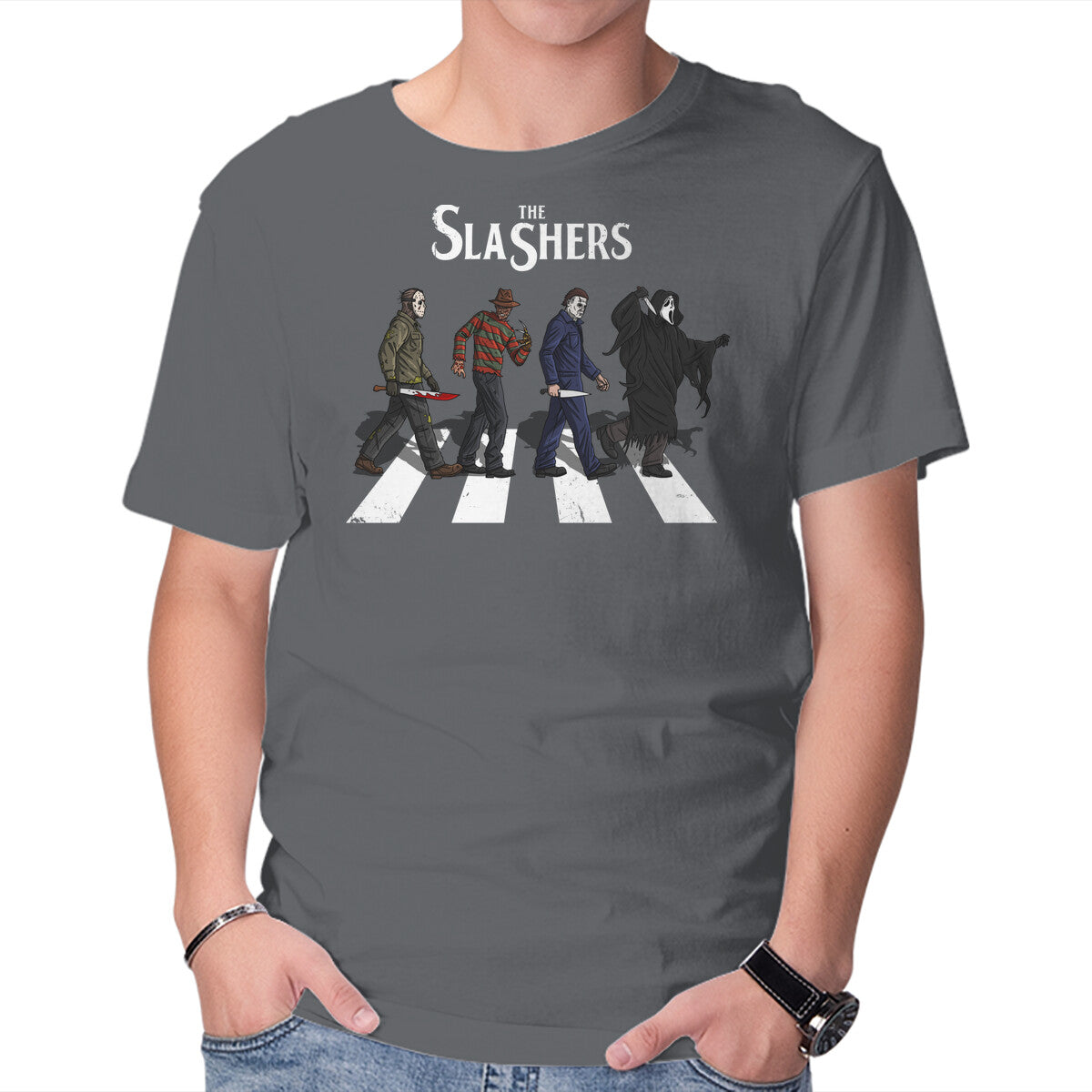 Unisex Crew Neck T-Shirt The Slashers Graphic Short Sleeve Casual Tee M