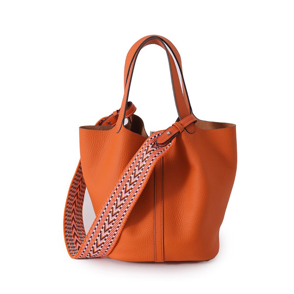 Full first layer togo cowhide women's handbag bag genuine leather vegetable basket bucket bag simple versatile bag