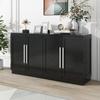 US Sideboard Buffet Cabinet, Modern Accent Console Table, Wooden Floor Cabinet With 4 Doors, Wood Buffet Sideboards Cabinet